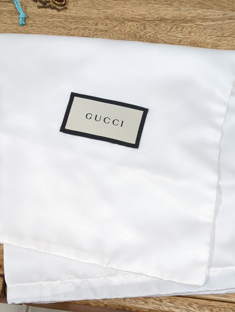 Gucci Cream Accessories Bag Label Accent